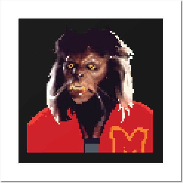 thriller werewolf pixel Wall Art by perol